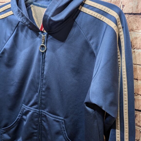 Gloria Vanderbilt Zip Up Sports Jacket in Vintage Blue and Cream Size Large - Picture 3 of 13